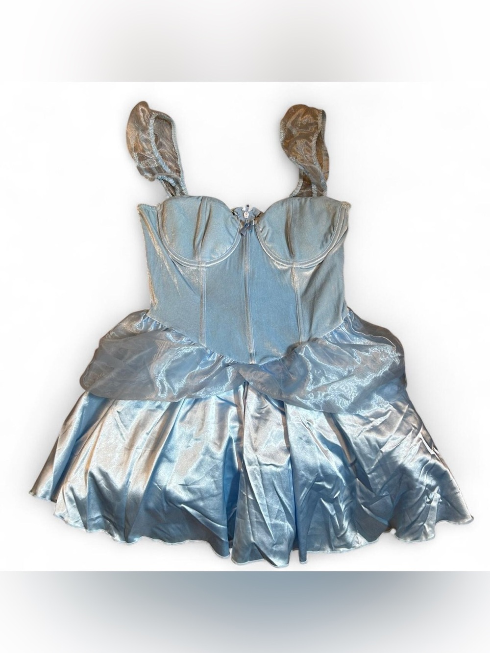 Dolls Kill Women’s Mini Shimmery Light Blue Princess Costume Dress Large